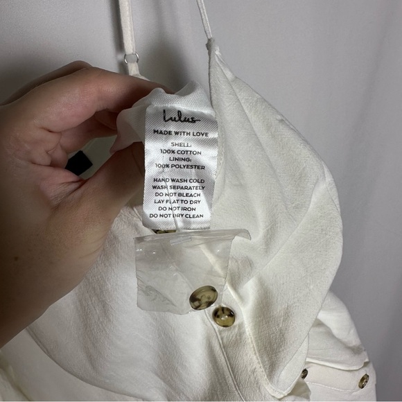 Lulus I’ve Got Love White Off-the-Shoulder Midi Dress NWT size Small - Picture 8 of 15